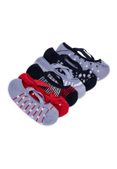 6 Pair Pack Strappy Ballerina Socks - MUK LUKS - Click Image to Close