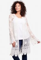 Floral-Lace Crochet Duster - Roaman's