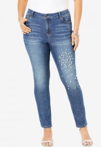 Pearl & Rhinestone Skinny Jean by Denim 24/7 - Denim 24/7