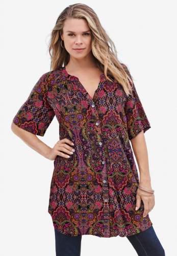 Short-Sleeve Angelina Tunic - Roaman's