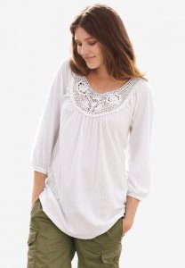 Crochet Trim Tunic - ellos