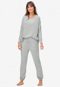 Marled Knit Jogger Pants - ellos