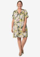 Linen Blend V-Neck Shift Dress - ellos