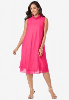 Georgette Mock Neck Dress - Jessica London