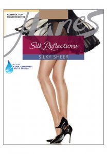 Silk Reflections Silky Sheer Control Top Reinforced Toe 6-Pack - Hanes