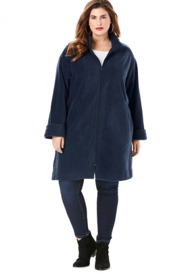 Plush Fleece Driving Coat - Roaman's - Click Image to Close