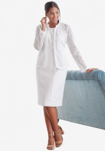 Eyelet Jacket Dress - Jessica London