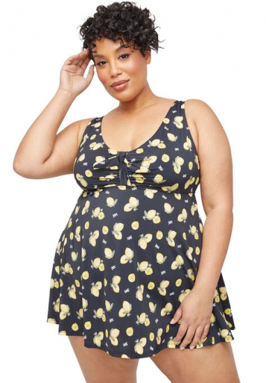 Lemon Squeeze Swimdress - Catherines - Click Image to Close