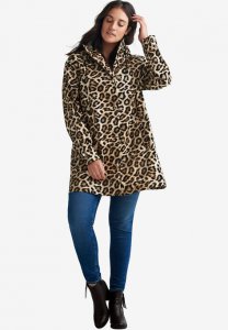 Animal Print Hooded Raincoat - ellos