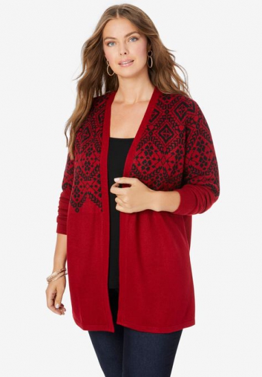 Fair Isle Cardigan - Roaman's - Click Image to Close