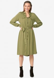 Button-Front Soft Shirtdress - ellos