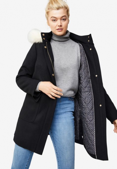 Side-Snap Wool Parka - ellos - Click Image to Close