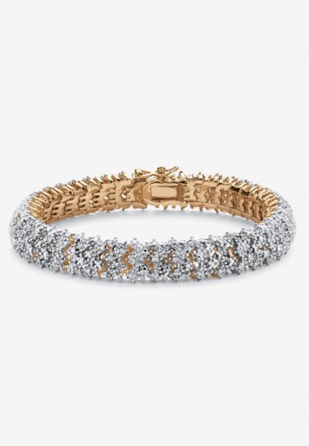 Yellow Gold Plated Round Genuine Diamond Tennis Bracelet (7/8 cttw) (IJ Color, I2-I3 Clarity) - PalmBeach Jewelry