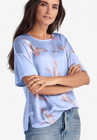 Satin-Front Tee - ellos - Click Image to Close