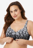 Scroll Embroidered Wireless Front-Close Bra - Amoureuse