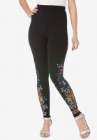 Side-Embroidered Legging - Roaman's