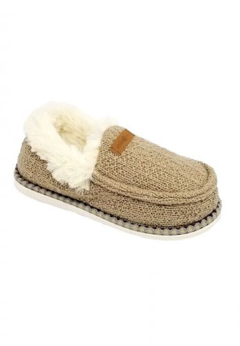 Textured Knit Mocassin Slipper Slippers - GaaHuu