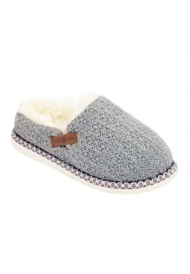 Textured Knit Clog Slipper With Fur Lining Slippers - GaaHuu - Click Image to Close