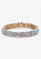 Yellow Gold Plated Round Genuine Diamond Tennis Bracelet (7/8 cttw) (IJ Color, I2-I3 Clarity) - PalmBeach Jewelry