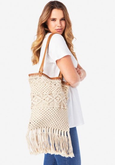 Crochet Overlay Tote - Roaman's - Click Image to Close