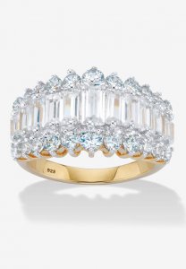 18K Gold & Sterling Silver Cubic Zirconia Ring - PalmBeach Jewelry