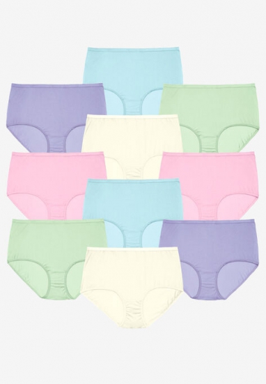 10-Pack Pure Cotton Full-Cut Brief - Comfort Choice - Click Image to Close