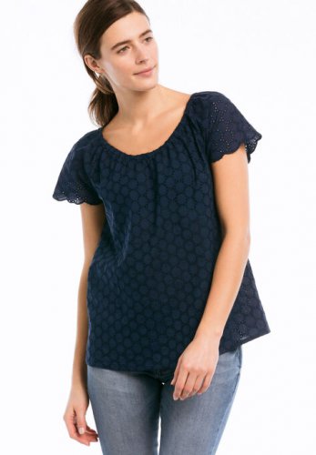 Ballet Neck Eyelet Blouse - ellos