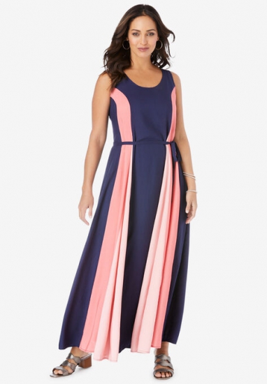 Colorblock Maxi Dress - Jessica London - Click Image to Close