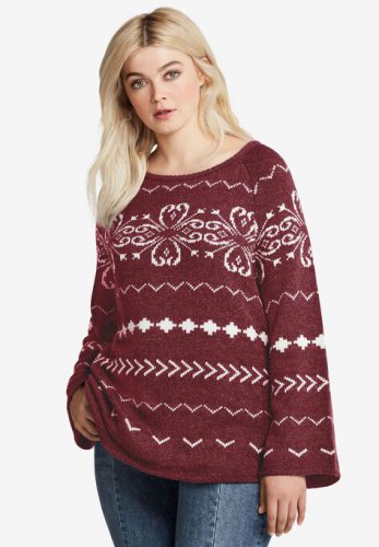 Patterned A-line Sweater - ellos