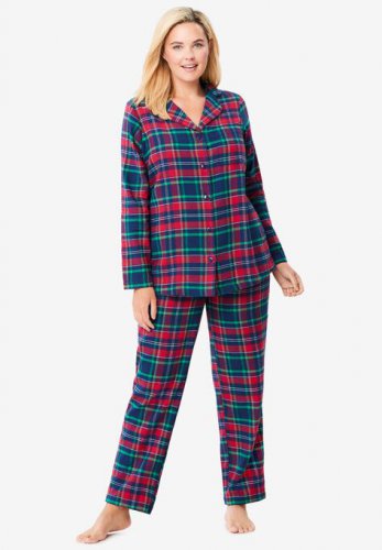 Classic Flannel Pajama Set - Dreams & Co.