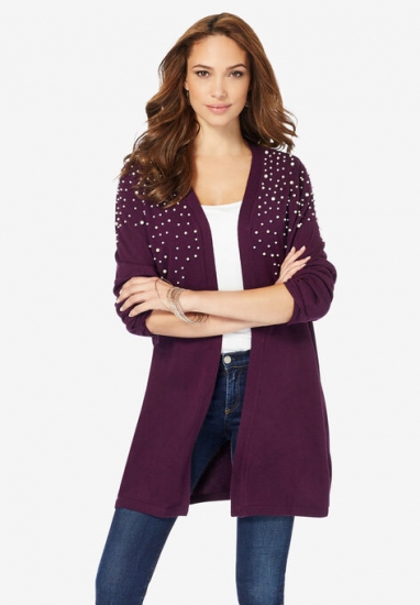 Embellished Cardigan - Roaman's - Click Image to Close