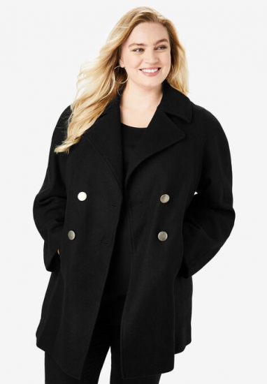 Modern A-Line Peacoat - Roaman's - Click Image to Close