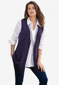 Fine Gauge Drop Needle Sweater Vest - Roaman's