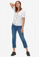 Contrast Button-Front Blouse - ellos