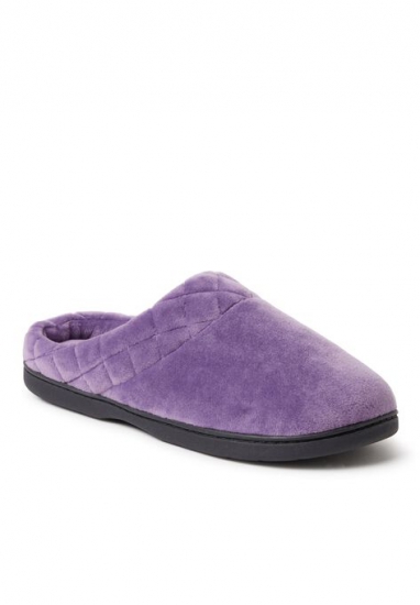 Darcy Microfiber Velour Clog with Quilted Cuff - Dearfoams - Click Image to Close