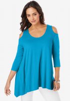 Cold Shoulder Hanky Hem Tunic - Jessica London