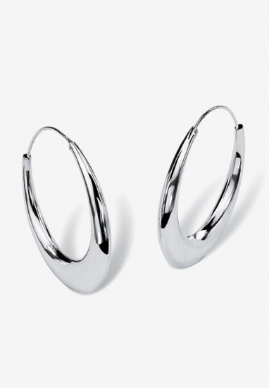Sterling Silver Polished Hoop Earrings (47mm) - PalmBeach Jewelry - Click Image to Close