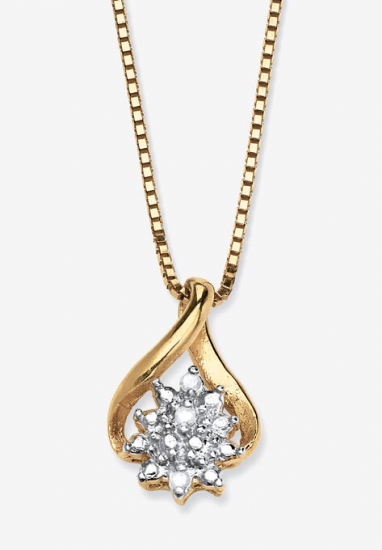 Gold & Sterling Silver Diamond Pendant - PalmBeach Jewelry - Click Image to Close