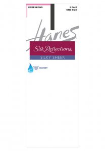 Silk Reflections Knee Highs, Reinforced Toe 6-Pack - Hanes