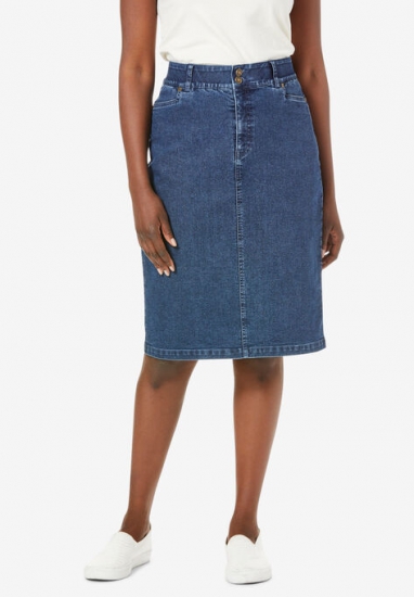 Tummy Control Denim Skirt - Jessica London - Click Image to Close