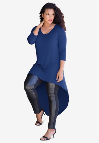 Curved Drape Tunic - Roaman's