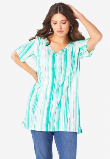 Studded Tie-Dye Tunic - Roaman's - Click Image to Close