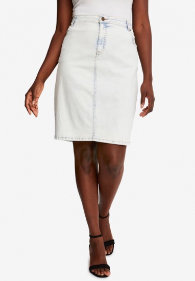True Fit Denim Short Skirt - Jessica London - Click Image to Close