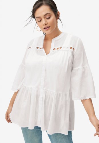 Cutwork Peplum Tunic - ellos