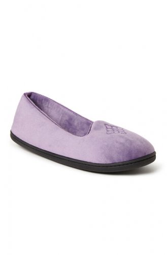 Rebecca Microfiber Velour Closed Back Slippers - Dearfoams