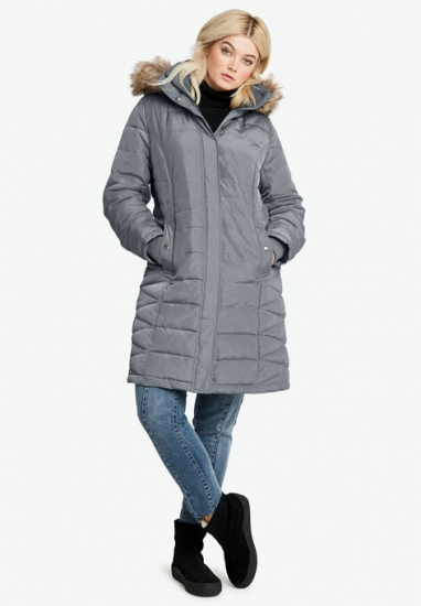 Faux Fur Trim Puffer - ellos - Click Image to Close