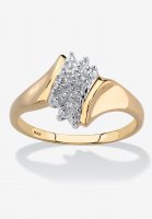 Gold & Sterling Silver Diamond Cluster Ring - PalmBeach Jewelry