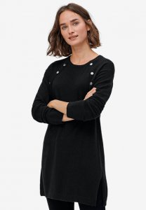 Button-Trim Sweater Tunic - ellos