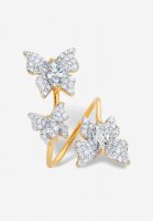 Gold Plated Marquise Cubic Zirconia Butterfly Ring (2 1/3 cttw TDW) - PalmBeach Jewelry