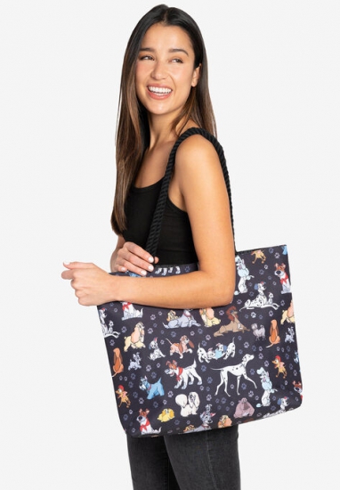 Disney Dogs Travel Rope Tote Bag Carry-On Paw Prints 101 Dalmatian - Disney - Click Image to Close